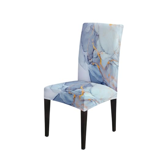 CAPSCEOLL Marble Blue Abstract Printing Dining Chair Covers Set of 4,Stretch Parsons Chair Slipcovers Universal Removable Washable Chair Seat Covers Protector for Dining Room,Kitchen,Hotel - Image 3