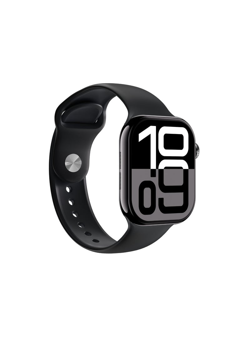 GREEN LION Ultimate 10 42MM Smart Watch / Voice Assistant / Sports Modes / ChatGPT / Heart Rate / Thermometer / 10 Days Standby / 2-3 Days Working Time / Double Tap Function /Super AMOLED / Bluetooth Call - Black - Image 1