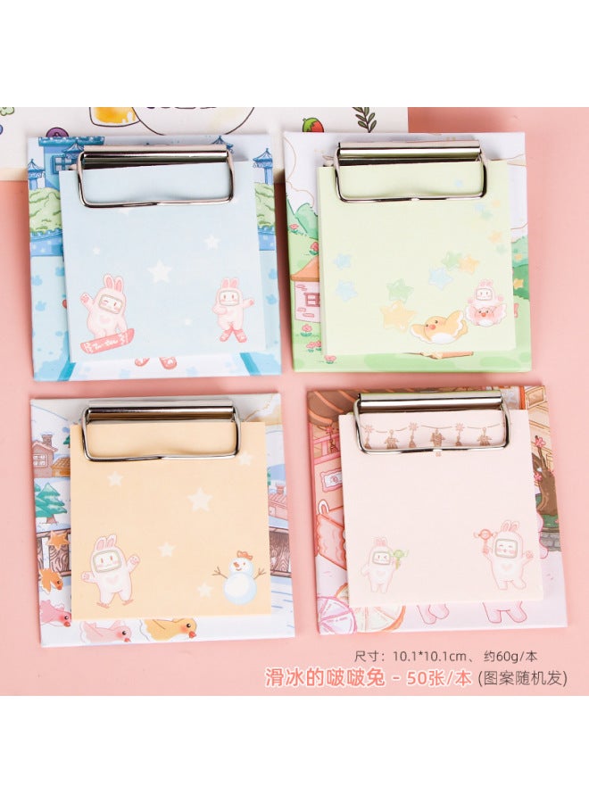 HELPS Creative Cartoon Board Clip Note Book Student Cute Message Memo Note Paper Non-adhesive Sticky Note Learning Stationery - Image 1