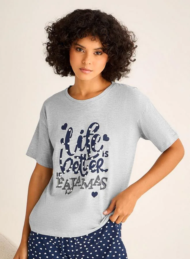 سبلاش فيڤ طقم بيجامة تي شيرت وشورت بطبعة