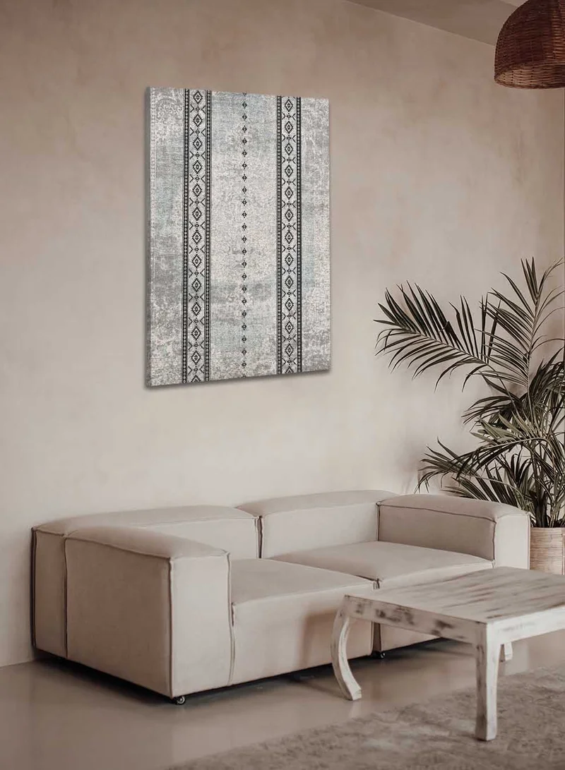 لوحة لوحة كانفاس على إطار خشبي بتصميم مستوحى من الطابع السعودي