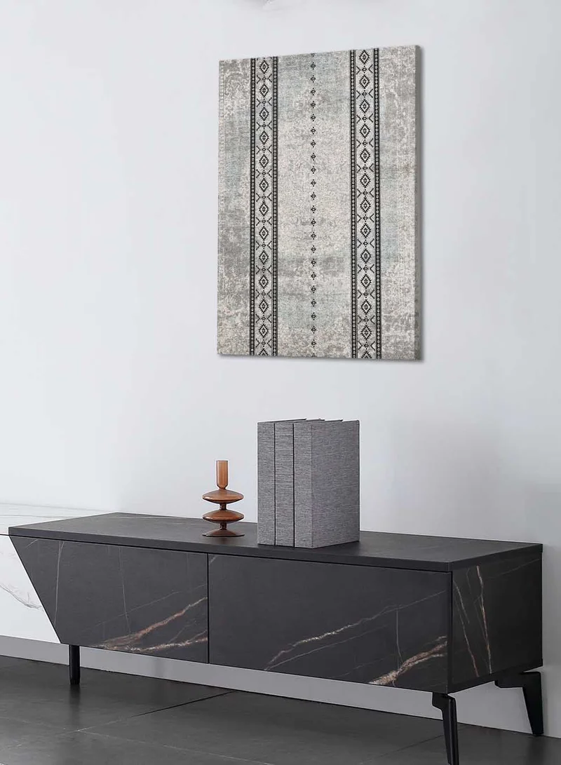 LOWHA Canvas Wall Art Stretched Over Wooden Frame with Saudi Inspired Pattern