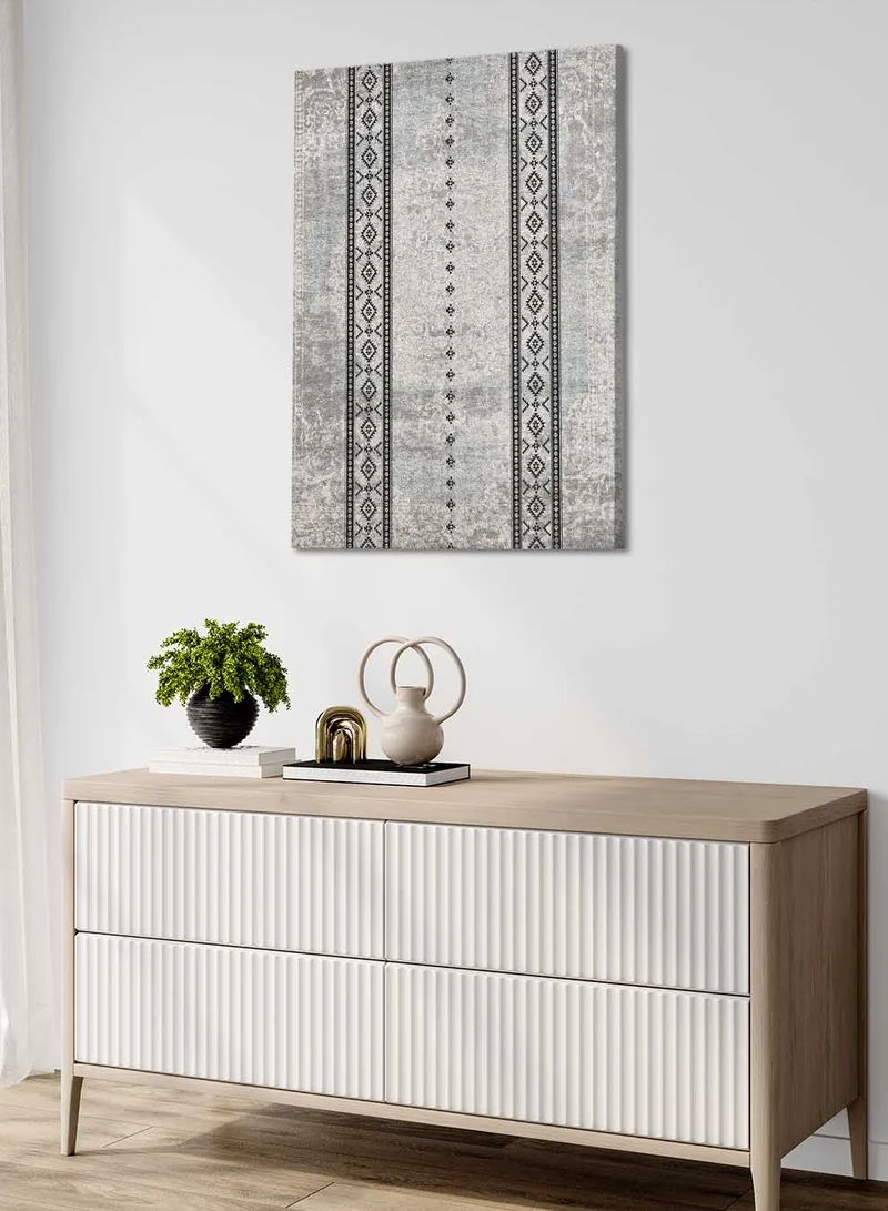 لوحة لوحة كانفاس على إطار خشبي بتصميم مستوحى من الطابع السعودي