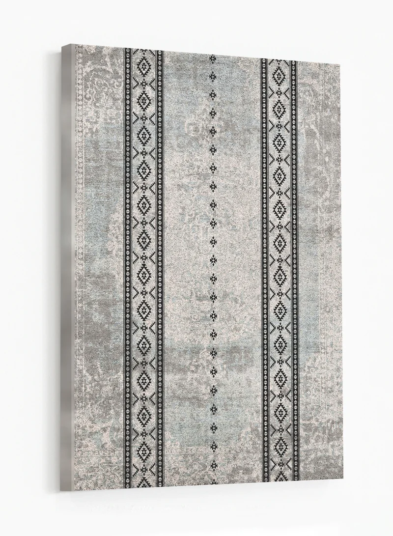 LOWHA Canvas Wall Art Stretched Over Wooden Frame with Saudi Inspired Pattern