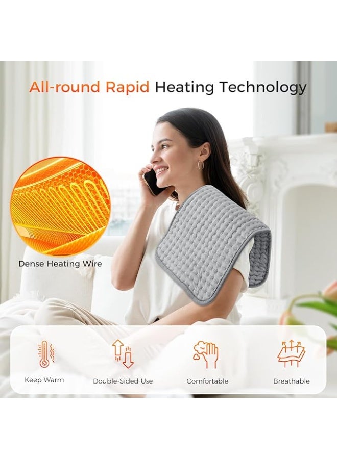 Electric Heating Pad 30 x 60 cm, Warm Body Wrap with Automatic Shut-Off and 9 Temperature Levels, Fast Relief Pad for Back, Neck, Shoulders and Stomach - Image 1