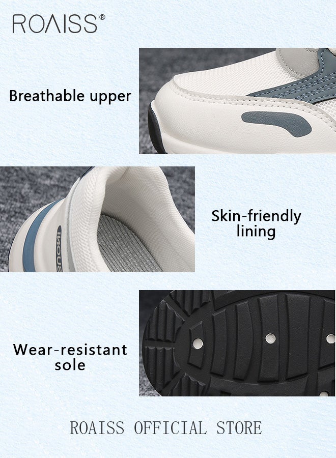 رويس حذاء رياضي رجالي برباط منخفض ممتص للصدمات ومريح للجري، نعل ناعم، مسامي، غير قابل للانزلاق، ومتين، مناسب للمراهقين، بيج - Image 2