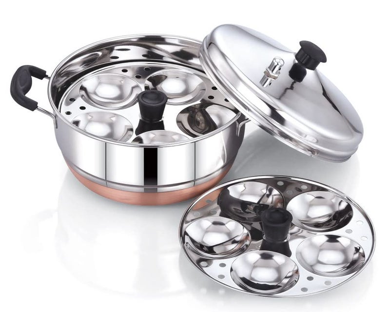 Diamond Stainless Steel Multi Kadai With 15 Idly, 2.6 Litre - Image 1