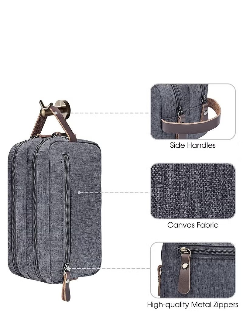 EFUMKE Toiletry Bag, Toiletry Waterproof Hanging Bag, Oxford ClothTravel Organizer Cosmetic Bag, Necessaries Case Wash Toiletry Bag, Lightweight Travel Shaving, for Men and Women (Gray)  - Image 2