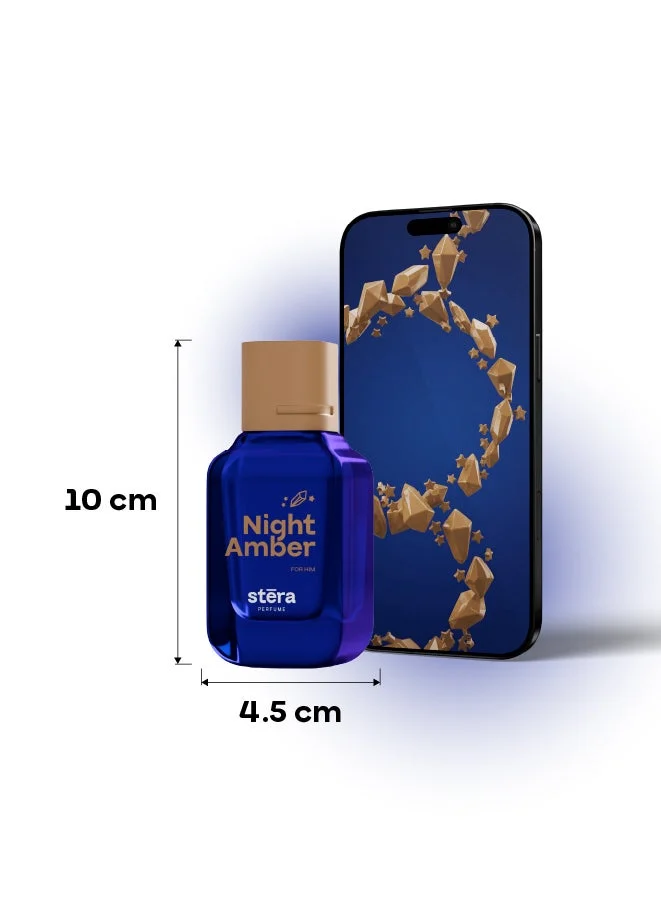 Stera Perfume NIGHT AMBER NIGHT AMBER Perfume For Men | Eau De Parfum - 50ml | Long Lasting Amber Vanilla Scent | Premium Quality Travel Size Men's Fragrance for Men | Best Price UAE