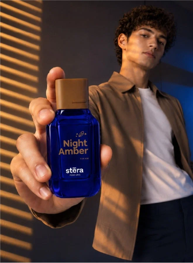 Stera Perfume NIGHT AMBER NIGHT AMBER Perfume For Men | Eau De Parfum - 50ml | Long Lasting Amber Vanilla Scent | Premium Quality Travel Size Men's Fragrance for Men | Best Price UAE