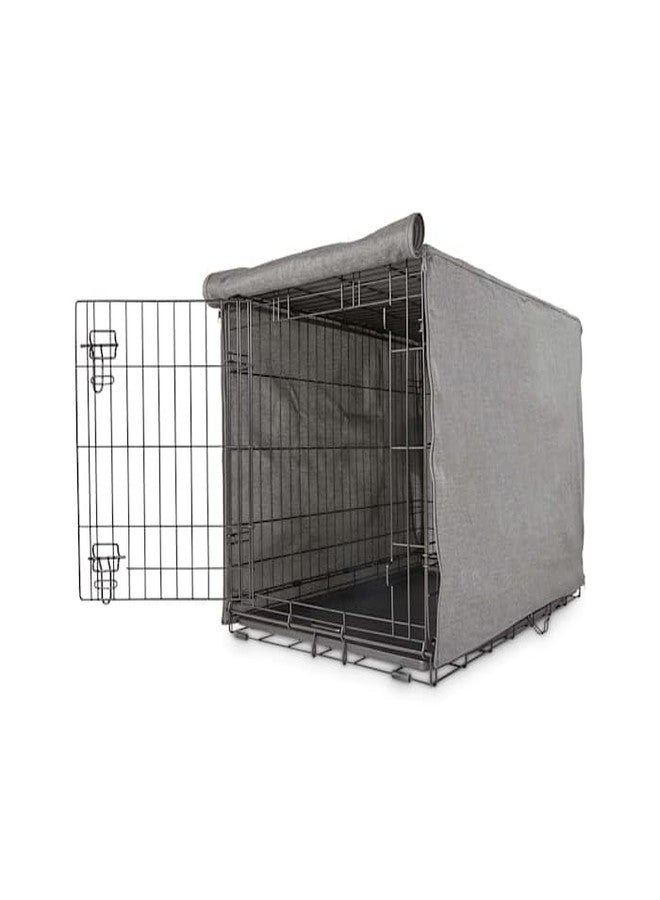 EveryYay Happy Place Grey Blackout Dog Crate Cover 19" L X 12.5" W X 14" H - Image 1