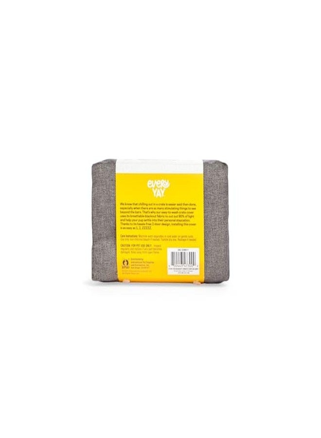 EveryYay Happy Place Grey Blackout Dog Crate Cover 19" L X 12.5" W X 14" H - Image 3