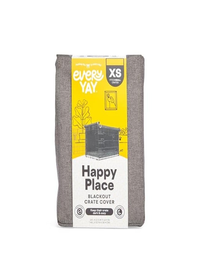 EveryYay Happy Place Grey Blackout Dog Crate Cover 19" L X 12.5" W X 14" H - Image 2