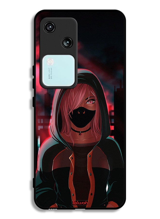 Tolwak Vivo V30 5G Protective Case Cover Girl Wear Mask Art - Image 1
