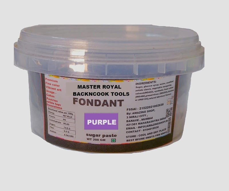 MASTER ROYAL BACKNCOOK TOOLS MASTER ROYAL PURPLE FONDANT 200 GM - Image 1