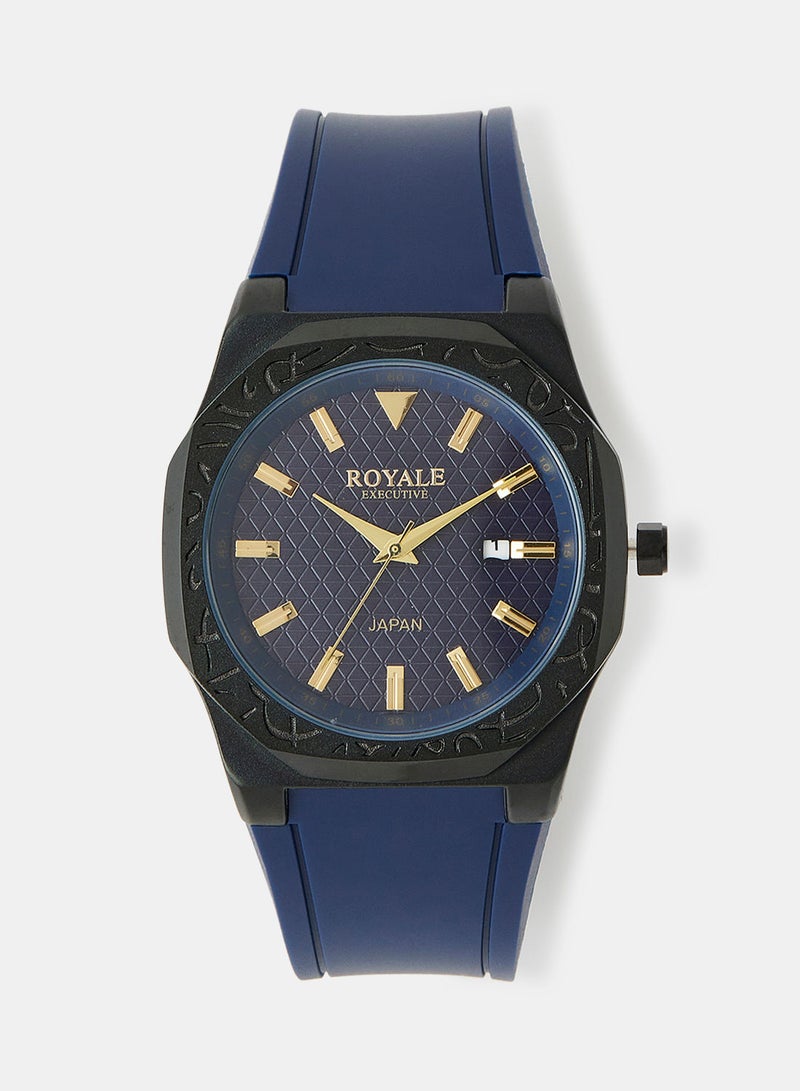 Royale Mega Round Shape Analog Wrist Watch RE222/10 - 40mm - Black - Image 1