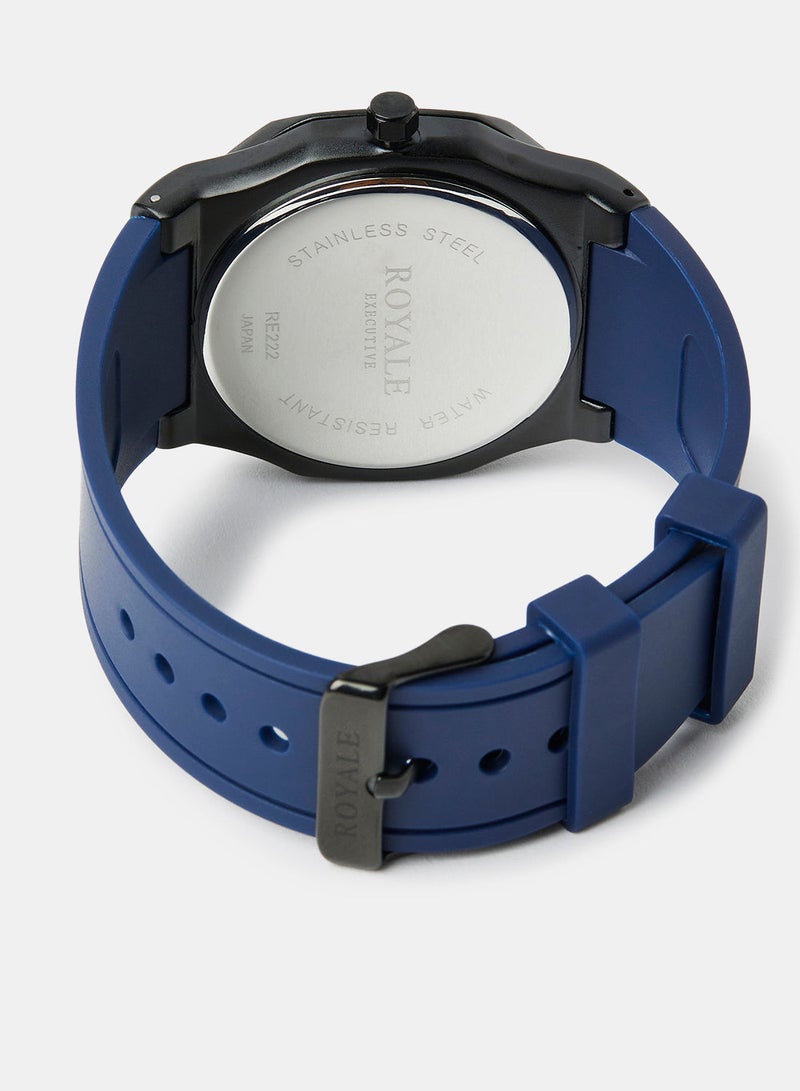 Royale Mega Round Shape Analog Wrist Watch RE222/10 - 40mm - Black - Image 2