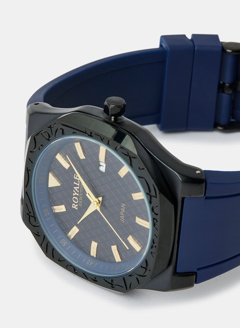 Royale Mega Round Shape Analog Wrist Watch RE222/10 - 40mm - Black - Image 3