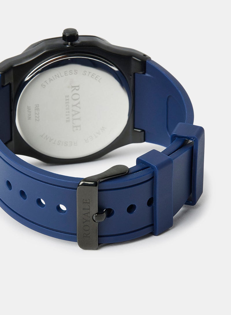 Royale Mega Round Shape Analog Wrist Watch RE222/10 - 40mm - Black - Image 4