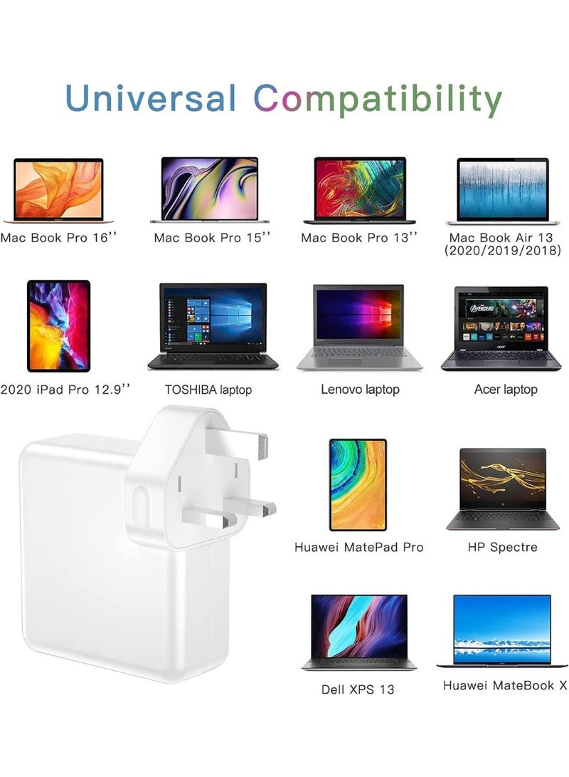 جالاكسي جودز شاحن USB-C PD بقدرة 96 واط للشحن السريع مع قابس بريطاني وكابل USB-C بطول 1 متر متوافق مع ماك بوك وديل XPS وHP Spectre ولينوفو وهواوي والأجهزة الداعمة لمنفذ USB-C - Image 5