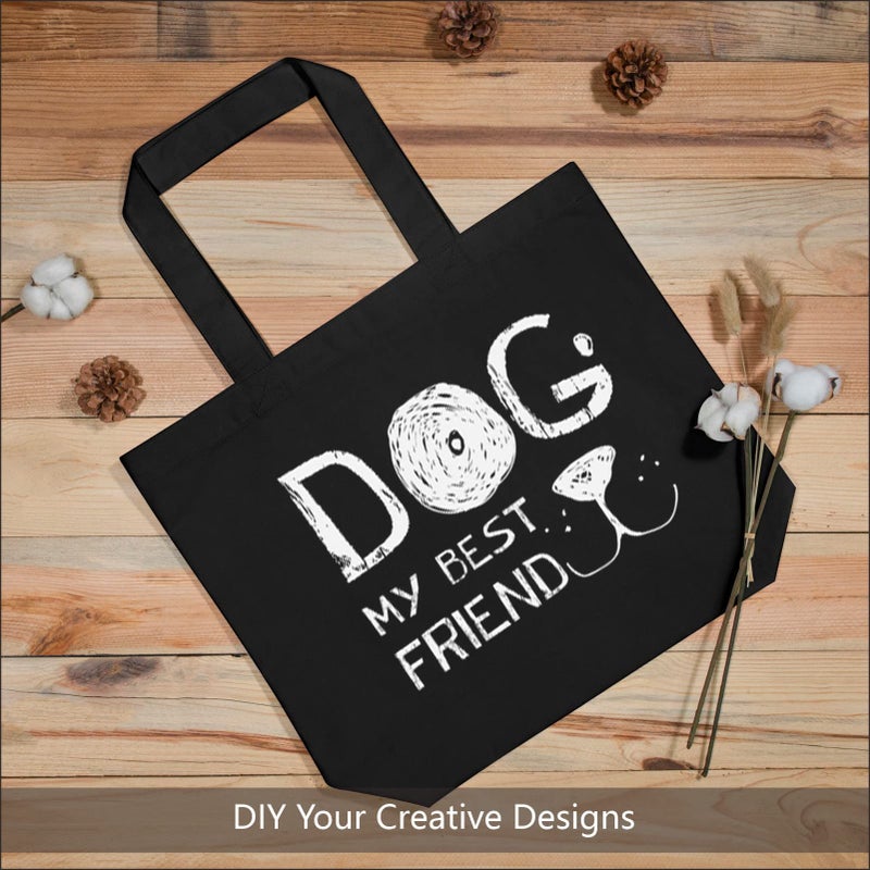 TOPDesign 1-Pack Super Strong Large 12oz Cotton Canvas Tote Bag, Reusable Grocery Shopping Cloth Bag, Fashionable Two-Tone Tote for Crafts, DIY Your Creative Designs - Image 3