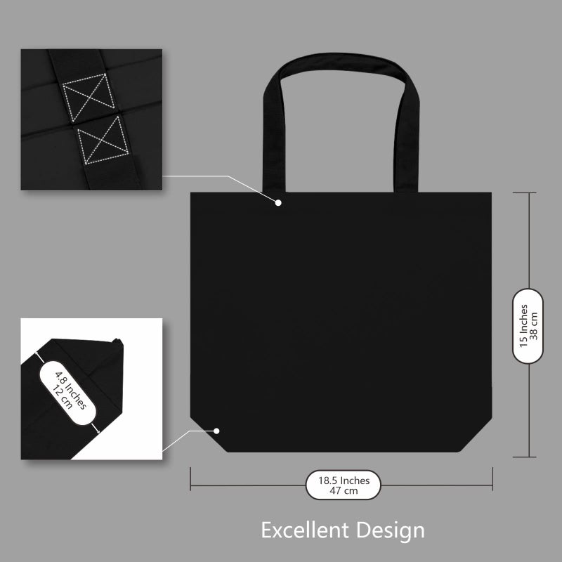 TOPDesign 1-Pack Super Strong Large 12oz Cotton Canvas Tote Bag, Reusable Grocery Shopping Cloth Bag, Fashionable Two-Tone Tote for Crafts, DIY Your Creative Designs - Image 5