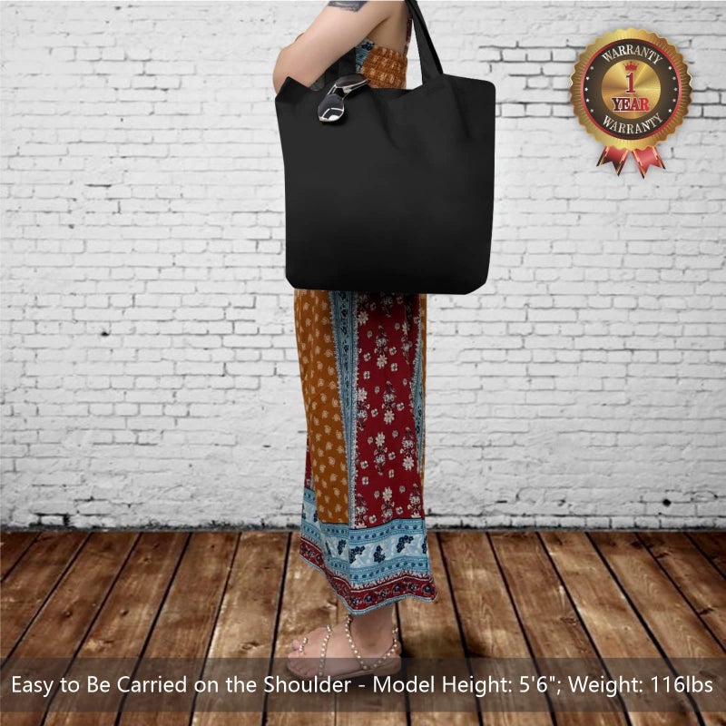 TOPDesign 1-Pack Super Strong Large 12oz Cotton Canvas Tote Bag, Reusable Grocery Shopping Cloth Bag, Fashionable Two-Tone Tote for Crafts, DIY Your Creative Designs - Image 2
