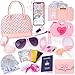 KUBUSFLY Toddler Play Purse for Little Girls 35PCS Kids Purse with Pretend Play Princess Toys Includes Handbag Camera Phone Wallet Key Kids Purse Birthday Gift for Girls Toddler Age 3 4 5 6 - Image 3