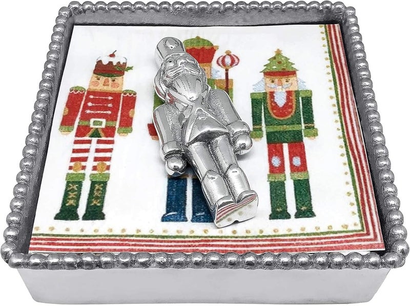 MARIPOSA NUTCRACKER SIGNATURE NAPKIN BOX SET  SILVER  BRILLANTE  GIFTS  NAPKIN BOX  WEIGHT SET  RECYCLED SANDCAST ALUMINUM  HANDMADE IN MEXICO - Image 1