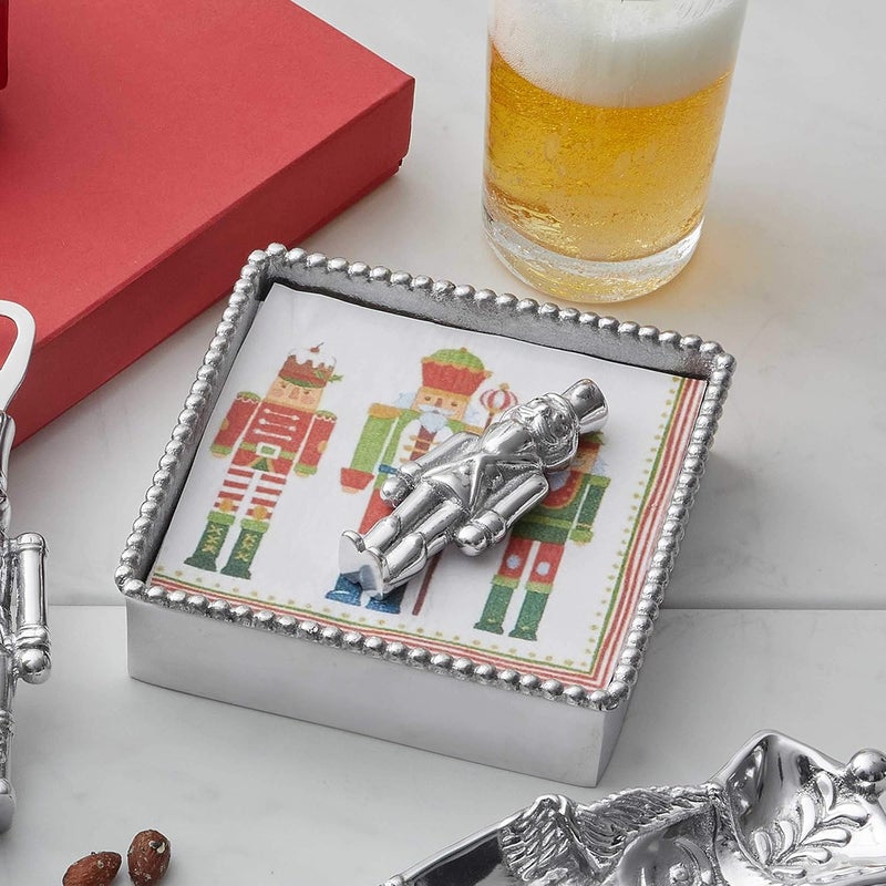 MARIPOSA NUTCRACKER SIGNATURE NAPKIN BOX SET  SILVER  BRILLANTE  GIFTS  NAPKIN BOX  WEIGHT SET  RECYCLED SANDCAST ALUMINUM  HANDMADE IN MEXICO - Image 2