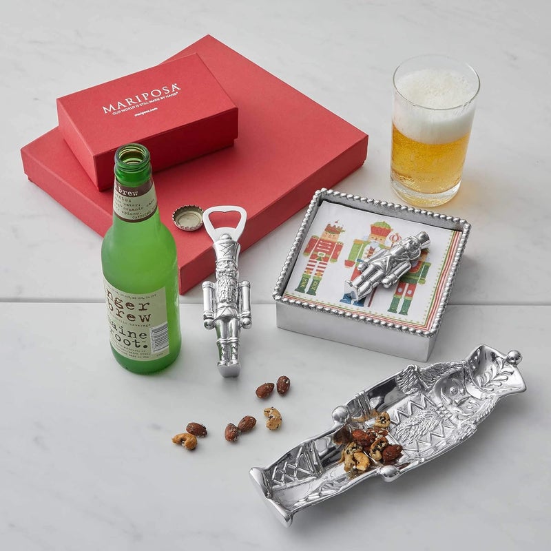 MARIPOSA NUTCRACKER SIGNATURE NAPKIN BOX SET  SILVER  BRILLANTE  GIFTS  NAPKIN BOX  WEIGHT SET  RECYCLED SANDCAST ALUMINUM  HANDMADE IN MEXICO - Image 3