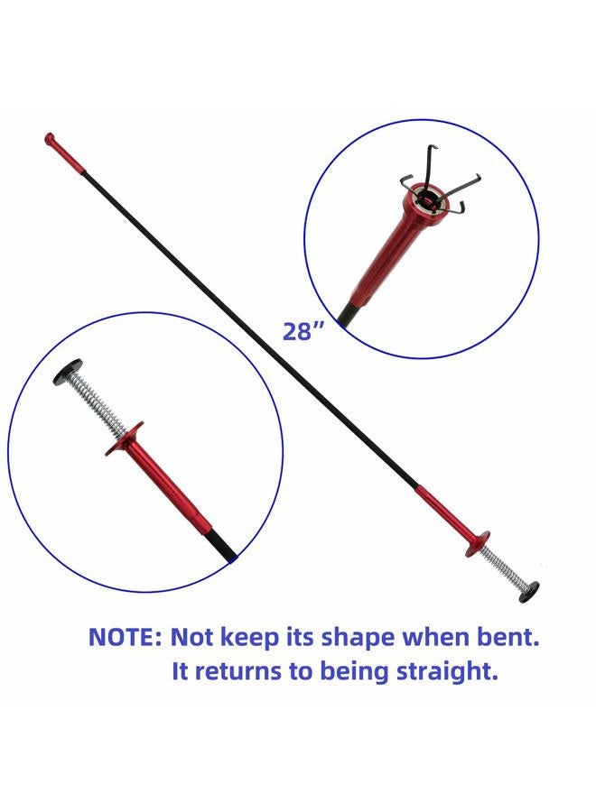 VASTOOLS Flexible Claw Pickup Tool with Magnet/28", 2-in-1 Magnetic Pickup Tool,4-Finger Claw,Rustless Spring,Versatile - Image 2