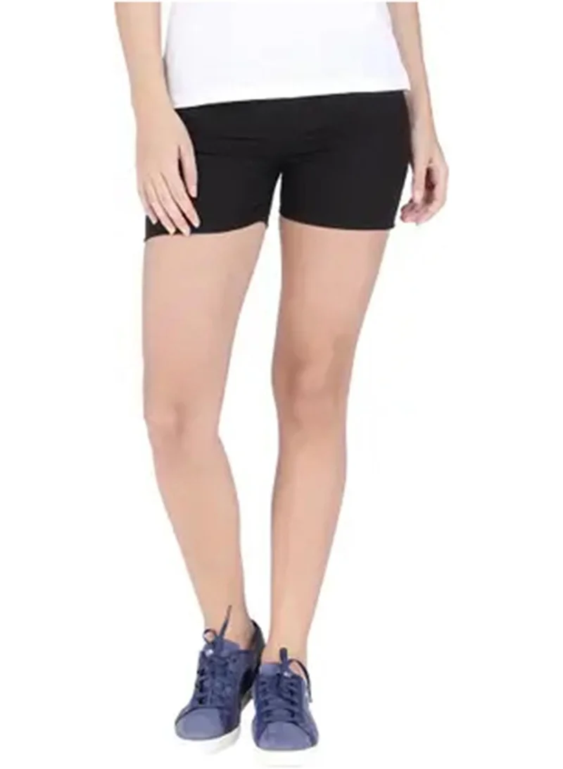 Women's Onyx Black Solid Twill Shorts