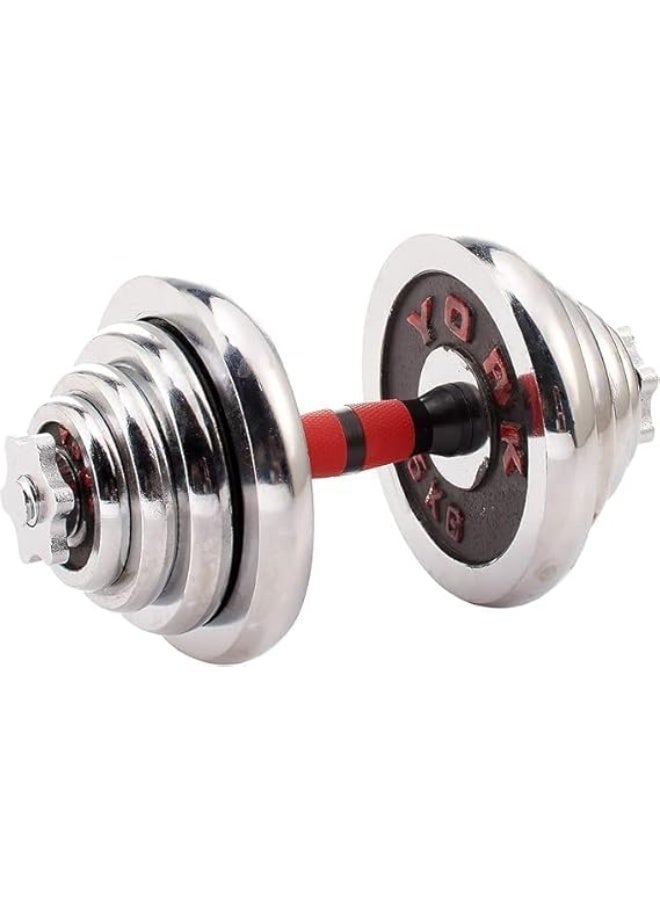 50kg Adjustable Chrome Dumbbell and Barbell Set - Weight Lifting Exercises with Storage Box, White - Image 3