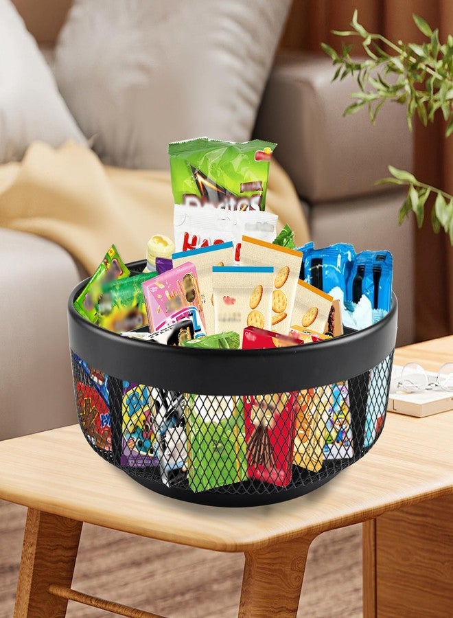 Xbopetda Snack Organizer for Countertop, Metal Turntable Organizer with Divider, 4 Compartment Snack Storage Spinning Snack Tray, Lazy Susan Snack Spinner for Snack Bar Organizer Pantry Storage-Black - Image 5