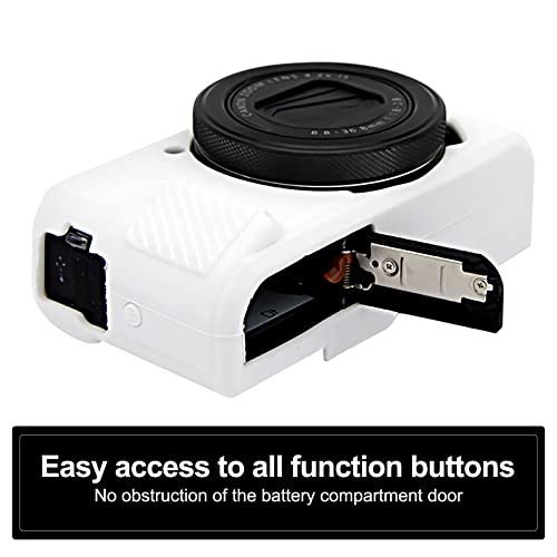 Easy Hood G7X Mark II Case G7X Camera Silicone Case, Soft Silicone Protective Cover for Canon Powershot G7X Mark II DSLR Camera (White) - Image 4