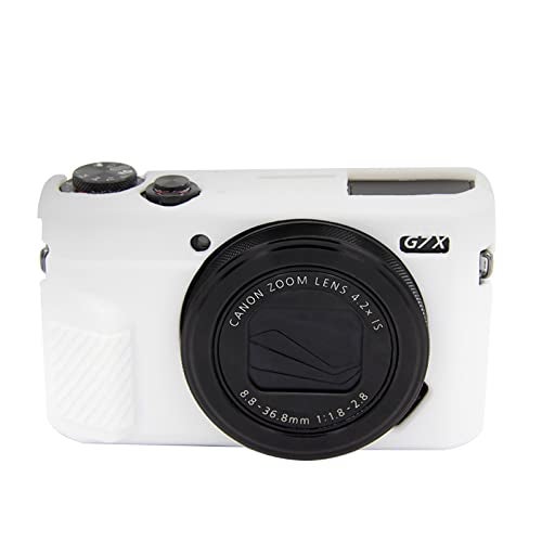 Easy Hood G7X Mark II Case G7X Camera Silicone Case, Soft Silicone Protective Cover for Canon Powershot G7X Mark II DSLR Camera (White) - Image 1