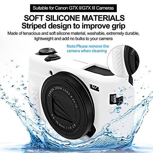 Easy Hood G7X Mark II Case G7X Camera Silicone Case, Soft Silicone Protective Cover for Canon Powershot G7X Mark II DSLR Camera (White) - Image 3