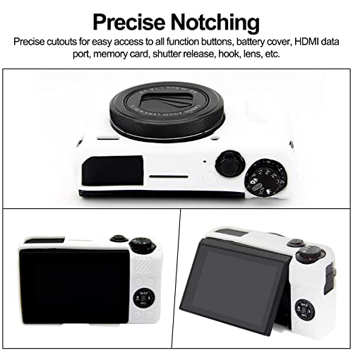 Easy Hood G7X Mark II Case G7X Camera Silicone Case, Soft Silicone Protective Cover for Canon Powershot G7X Mark II DSLR Camera (White) - Image 5