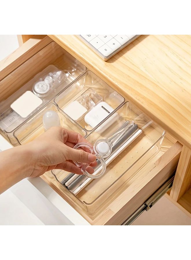 Large Clear Plastic Drawer Organizer with Dividers for Home Office Storage - Image 1