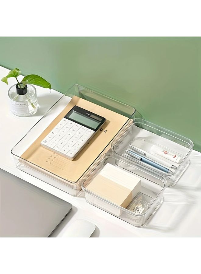 Large Clear Plastic Drawer Organizer with Dividers for Home Office Storage - Image 2