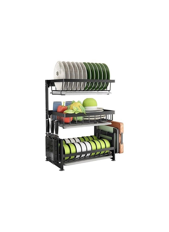 Dish Drying Rack, Dish Racks, Dish Rack, 3 Tier 201 Stainless Steel, Dish Drying Rack, Cutlery Draining Rack, Organizer