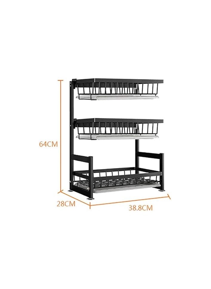 Dish Drying Rack, Dish Racks, Dish Rack, 3 Tier 201 Stainless Steel, Dish Drying Rack, Cutlery Draining Rack, Organizer