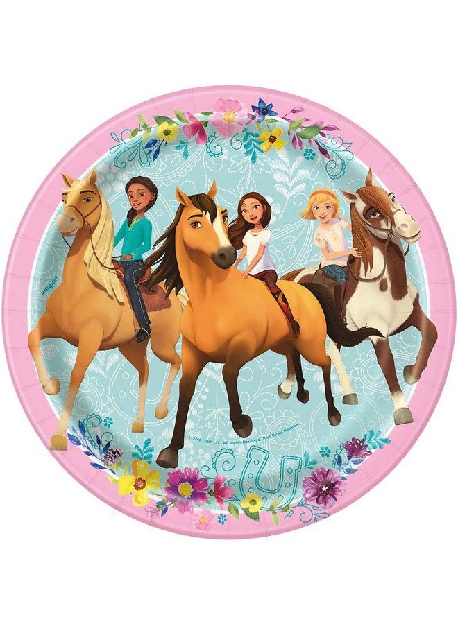 Unique Round Dessert Paper Plates 7" Spirit Riding Free 8 Pcs - Image 2
