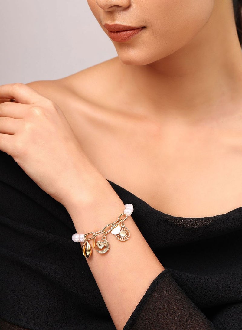 Priyaasi Women Pearls Contemporary Wraparound Bracelet  - Image 4
