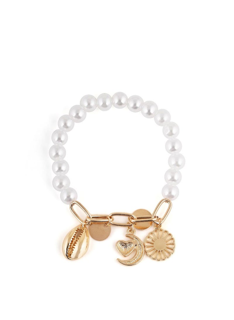 Priyaasi Women Pearls Contemporary Wraparound Bracelet  - Image 2