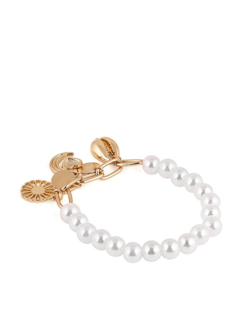 Priyaasi Women Pearls Contemporary Wraparound Bracelet  - Image 3