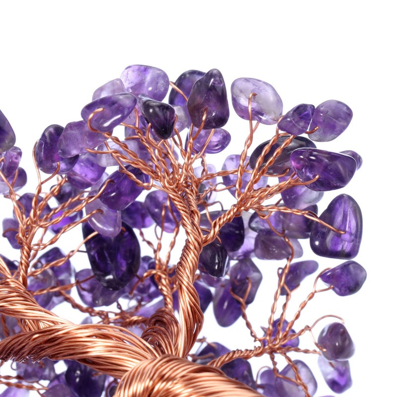 Jovivi Natural Amethyst Healing Crystal Money Tree on Amethyst Cluster Geode Druzy Base Feng Shui Crystals for Home Office Desk Decorations  Wealth  Good Luck - Image 4