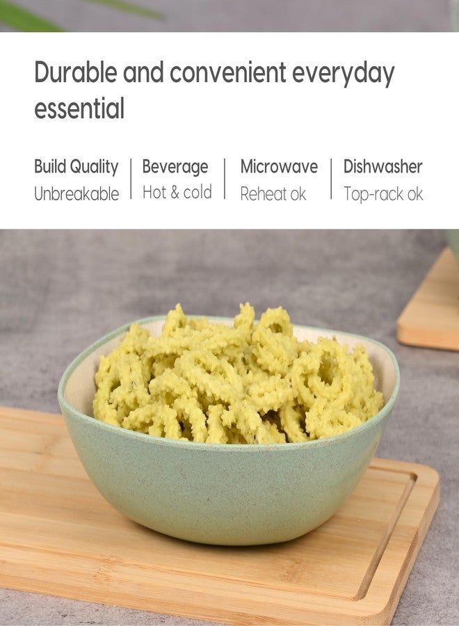 Eha Set of 2 Earth-Friendly Multipurpose Bowls for Kitchen with Spoons | 750 ml | Made with Rice Husk Biocomposite| Microwave Safe Bowl | for Hot & Cold Serving Bowl Set | Celeste - Image 3