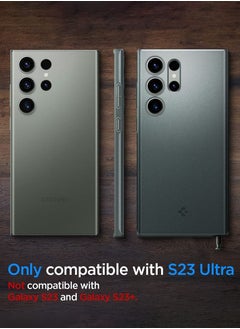 Spigen غطاء حماية رفيع مناسب لهاتف سامسونج جالاكسي S23 الترا - أخضر غامق  - Image 2